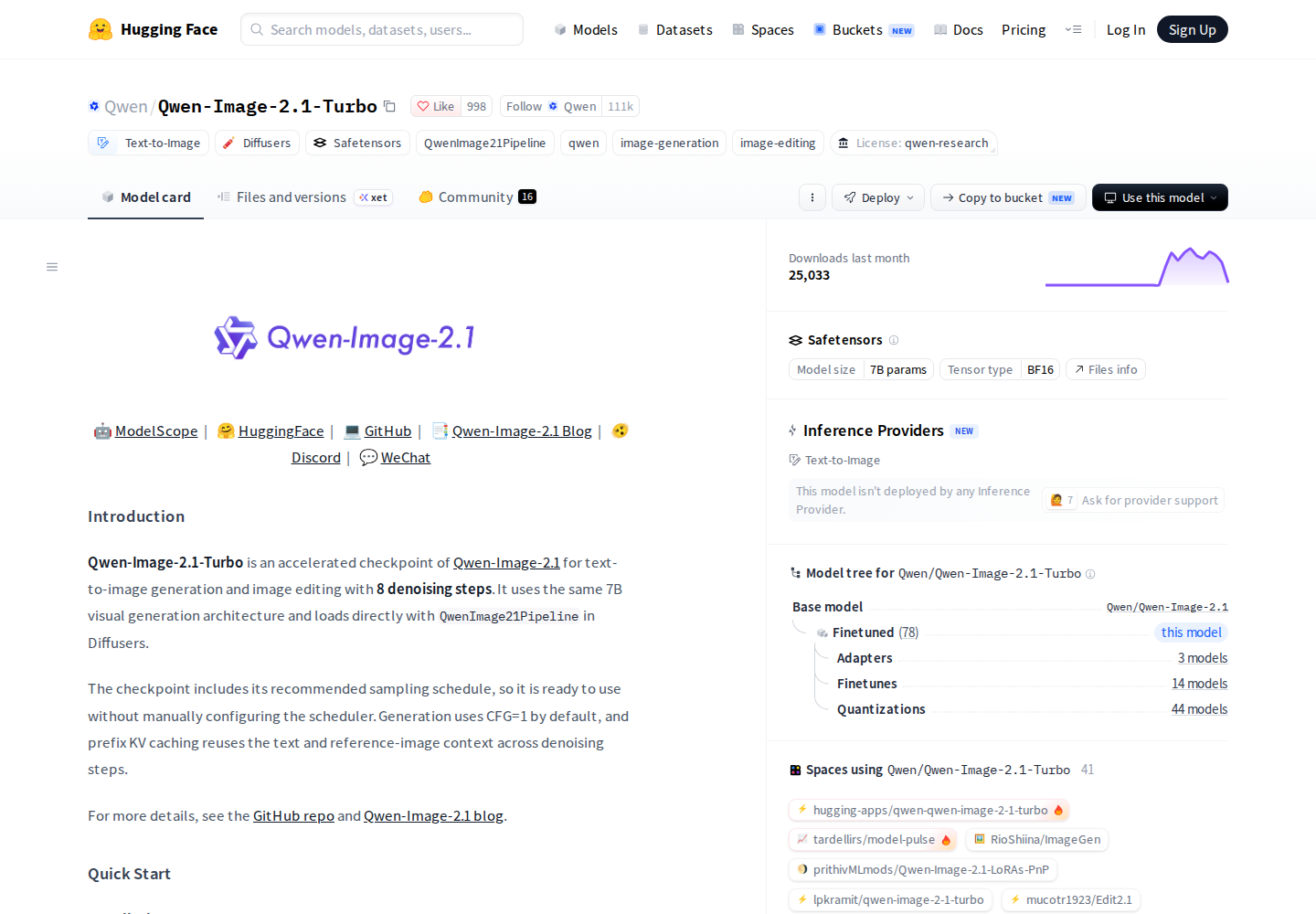 Screenshot of Qwen-Image-2.1-Turbo official website